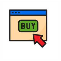 Buy icon on a computer screen vector