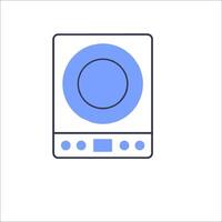 A stove top with a blue circle on it vector