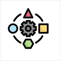 A flat icon of a gear and a circle vector
