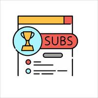 Subs icon with a trophy and a cup vector