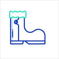 A boot with a green and blue outline vector