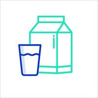 A glass of milk and a box of milk vector