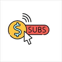 Subs button icon illustration vector