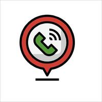 A phone icon with a red and green arrow vector