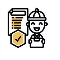 A man with a clipboard and a check mark vector