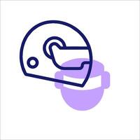 A helmet with a purple outline vector