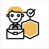 A man with a briefcase and a check mark vector