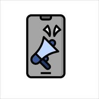 A phone with a megaphone on it vector