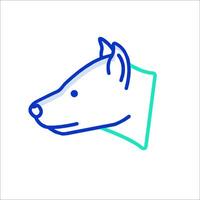 A dog head with a blue line on it vector