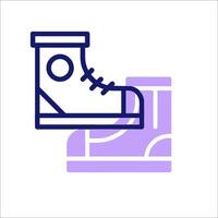 A shoe icon with a purple background vector
