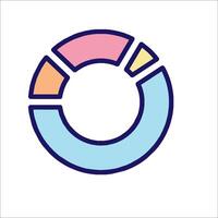 A colorful circle with a pie chart on it vector