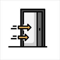 An open door with arrows pointing in different directions vector