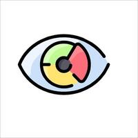 An eye with a pie chart on it vector