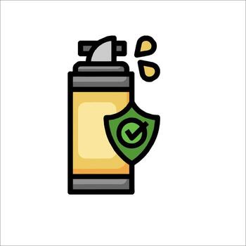 A spray can with a shield on it vector