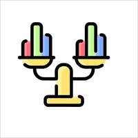 A colorful illustration of a scale with two bars vector