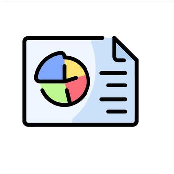 A document with a pie chart on it vector