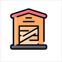 A house with a door open on a white background vector