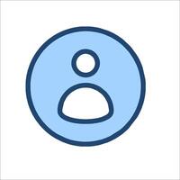 A blue circle with a person in it vector