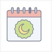Calendar icon with crescent moon and date vector