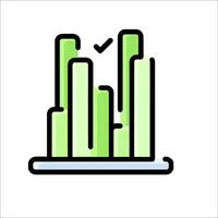 A green and white icon of a building vector