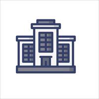A building icon with a window and a door vector