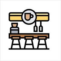 A coffee shop with a bar and a coffee machine vector