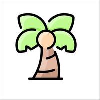 A cartoon palm tree with a green leaf vector