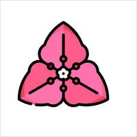 A pink flower with three petals on a white background vector