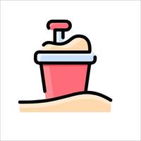 A pink ice cream cup with a handle on top vector