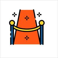 A red carpet with a blue and orange border vector