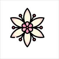 A flower with pink and white petals on a white background vector