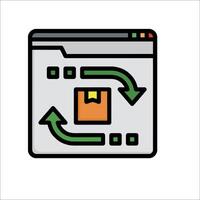 A web page with an arrow pointing to the right vector