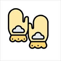 Two mittens with clouds on them vector