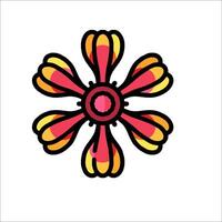 A flower with a red and yellow center vector