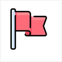 A red flag with a white background vector