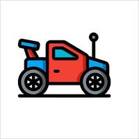 A toy car with a blue and red color scheme vector