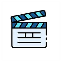 A movie clapper icon on a white background vector