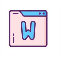 A web page with the letter w in it vector