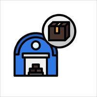A blue box with a brown box on it vector