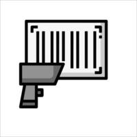A barcode scanner icon on a white background vector