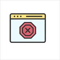 A stop sign on a computer screen vector