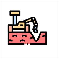 A machine is working on a piece of land vector