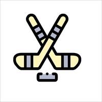 Hockey sticks and cross on white background vector
