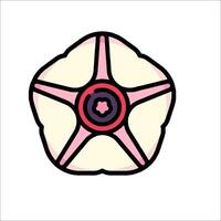 A cartoon image of a star with a pink and white center vector