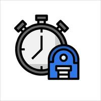 A clock and a lock icon on a white background vector