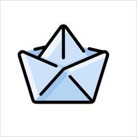 A paper boat icon on a white background vector