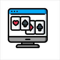 A computer screen with a card game on it vector