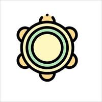 A turtle with a green and yellow shell vector