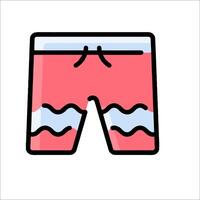 A pair of shorts with a pink and blue design vector