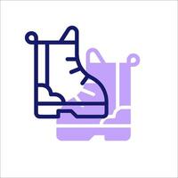 A pair of boots with a purple outline vector